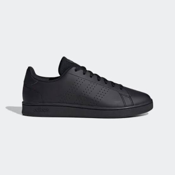 Adidas Advantage K Leather Classic Black SHOES New In Box Size 7 US/ 6.5 UK / 40 - Picture 2 of 8